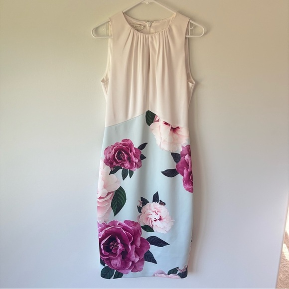 Ted Baker Annile Magnificent Floral Butterfly Knee Length Sheath Dress Formal - Picture 2 of 12